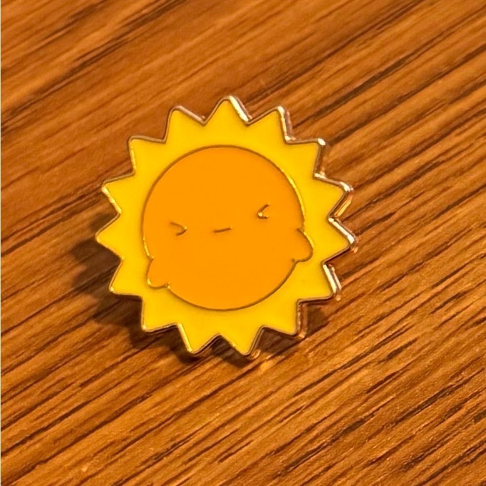 Women’s Accessories Fashion Fun Cute Yellow and Orange Sun Enamel Pin Brooch